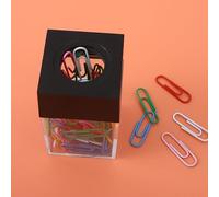 Magnetic Paperclip Dispenser Large Capacity Transparent Storage Organizer for Office Desk School Use Plastic 7x4cm (Black)