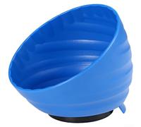 Magnetic Parts Storage Bowl with Dual Sided Magnetic Base for Auto Repair and Home Maintenance Tool Organization (Blue)