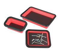 Magnetic Parts Tray, Magnetic Parts Organizer Holder Tray 3-Piece, Silicone Magnet Tool Storage Organizer for Management Screw Sorting Nut Mechanic Garage