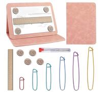 Magnetic Pattern Holder, Crochet Knitting Pattern Holder with 6pcs Stitch Holders for Knitting UK, Knitting Tool Accessories Foldable Knitting Chart Keeper with Ruler for Crochet Knitting Lovers