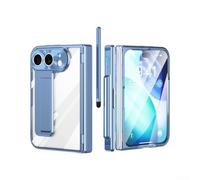 Magnetic PC Case for iPhone Duo Hinge Stand | Hard PC material, hinge protection, magnetic for align, foldable stand, drop resistant(Blue)