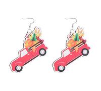 Magnetic Pearl Earrings Thanksgiving Drop Earrings Handmade Turkey Maple Leaf Earrings Thanksgiving Jewelry Gifts for Women Girls Black Crystal Earrings, one size, Wood, No Gemstone