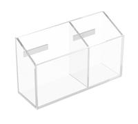 Magnetic Pen Holder clear,Acrylic Magnetic Dry Erase Marker Holder with 2 Compartment Transparent Magnetic Marker Organizer Non-Slip & Scratch-Proof Pads Whiteboard Pen Storage Holder for Fridge & Whi