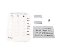 Magnetic Pet Dog Feeding Reminder Sticker, 3x Daily Meal Tracking, Easy-to-Use White Plastic Chart, Suitable for Dog Owners, 134g (White)