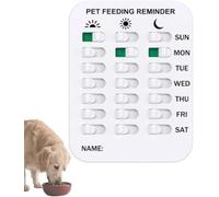Magnetic Pet Feeding Reminder - “Have I Fed the Cat?” Sliding AM/PM Tracker Sign for Cats & Dogs, Daily Food Schedule Chart, Prevent Over/Under Feeding (3 columns)