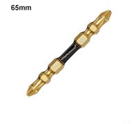 Magnetic PH2 Cross Screwdriver Bit, 25-150mm Alloy Steel Batch Head for Driver and Hand Drill, High Hardness Rust-Resistant Gold Finish, 6.35mm Shank, Single Piece(65MM)