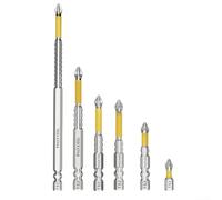 Magnetic PH2 Cross Screwdriver Bit Set, Non-Slip Steel Electric Drill Accessory Compatible with Compatible with for Driver or Hand Tool, High(6pcs)