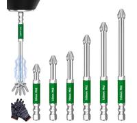 Magnetic Phillips Bit Set - Anti-Slip Grip & Impact Resistance for DIY & Repairs, 50-150 mm Universal High Magnetic Screwdriver Drill Bit Set (6Pcs(50/65/70/100/120/150mm),1Set)