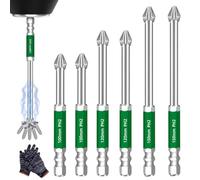Magnetic Phillips Bit Set - Anti-Slip Grip & Impact Resistance for DIY & Repairs, 50-150 mm Universal High Magnetic Screwdriver Drill Bit Set (3Pcs(100/120/150mm),2Sets)