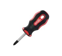 Magnetic Phillips Stubby Screwdriver #2 - Soft Grip Ergonomic Handle, 1-1/2 in Shank, 4 in Overall
