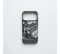 Magnetic Phone Case for iPhone 17 pro max Gray | Magnetic Compatible Vintage Skiing Mountain Pattern Cover with Metal Camera Bezel, Shockproof Slim Fit Hard Case