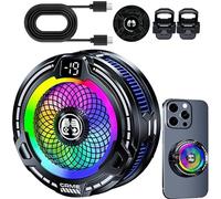 Magnetic Phone Cooler - Abs & Metal Radiator with Adjustable Speed | Portable Smartphone Tablet Cooling Fan for, Live Streaming, Vlogging - Lightweight Heat Management Device with Clips