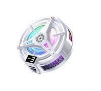 Magnetic Phone Cooler, Semiconductor Cooling Fan with RGB Light, 3-Speed Silent Radiator for iPhone & for Android(white)