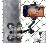 Magnetic Phone Fence Mount for iPhone Post Mount for Mevo Start and GoPro | Gamechanger Streaming Kit with Two 1/4" Mount Points, Flexible Hinge for Recording Baseball,Softball and Tennis Game
