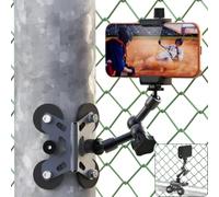 Magnetic Phone Fence Mount for iPhone Post Mount for Mevo Start and GoPro | Gamechanger Streaming Kit with Two 1/4" Mount Points, Flexible Hinge for Recording Baseball,Softball and Tennis Game
