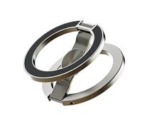 Magnetic Phone Grip, 360 Rotating Ring Stand Holder, Compact Finger Support System, Alloy Side Build Design, Smartphone Mount Accessory Tool, Car Travel Camera Video Vlogging Workout Gym Use