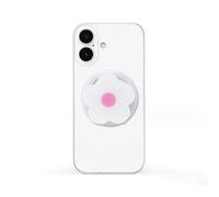 Magnetic Phone Grip Collapsible Cute Floral Series Hold Phone Grip Stand Include Adapter Ring for Smartphone Tablet Cell Phone Accessory Compatible with Magsafe Phone (White)