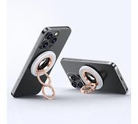 Magnetic Phone Grip, Innovative 2 Way Stand Metal Cell Phone Ring Holder Shakeproof Ultra Stable Magnetic Kickstand for Desk Fit for iPhone 17/16/15/14 All Phones Directly White