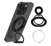 Magnetic Phone Grip Ring Holder for MagSafe Magnet Gym Cell Phone Grip Finger Ring Kickstand Two-Sided Magnetic Stand for iPhone 16 Pro Max 16e 16 Plus 15 Pro Samsung Galaxy S25 Edge S24 S23 S22 S21