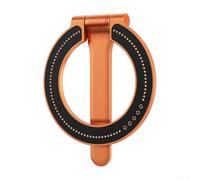 Magnetic Phone Holder 360 Rotation Foldable Stand for Selfies - Metal Portable Mount with Strong Grip - Outdoor Travel Use - 59.7x71mm Flame Orange(Flame Orange)