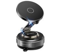 Magnetic Phone Holder for Car 2026 Heavy Duty Model 360° Adjustable Vacuum Suction Car Magsafe Phone Mount Cell Phone Holders for Your Car for iPhone 16 Pro Max 15 14 13 12 Plus (Metal Stand Rotor)