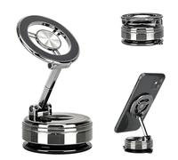 Magnetic Phone Holder for Car Mount, 360° Adjustable Alloy Cell Phone Holder for Magsafe for iPhone 17 Pro Max 16 15 14 13 12 Plus & Android, Nano Gel Suction Cup Mount for Car Dashboard/ Desk