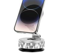 Magnetic Phone Holder for Car - Suction Cup - Car Navigation Holder | 360° Rotation Flap Smartphone Support Rack for Saloons Trucks Home Desktop All Smartphones Black Silver
