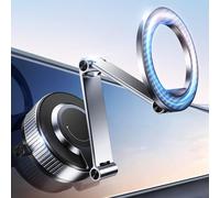 Magnetic Phone Holder for Car with Extended-Reach 3-Axis Long Arm, Foldable Washable Nano Gel + Vacuum Suction Car Phone Mount Fits for Tesla Model Y/3, iPhone 17 16 15 14 13 12 Pro Max, MagSafe Case