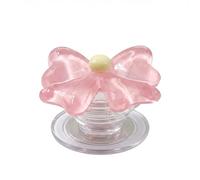 Magnetic Phone Holder, Transparent Candy Color Flower Design Phone Grip Stand, Adjustable Foldable Desktop Mount for Phones and Tablets, Cute Aesthetic Accessory (Pink)