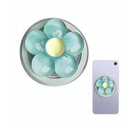 Magnetic Phone Holder, Transparent Candy Color Flower Design Phone Grip Stand, Adjustable Foldable Desktop Mount for Phones and Tablets, Cute Aesthetic Accessory (Blue)