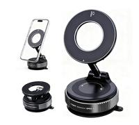 Magnetic Phone Holders for Your Car,360°Adjustable Magsafe Car Mount,Vacuum Suction Cup Phone Mount for Android,Smartphones & iPhone Pro Max Plus 17/16/15/14 in Car/Mirror/Smooth Surface(Black-Ring)