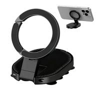 Magnetic Phone Mount For Car - Suction Cup Navigation Bracket, 360 Degree Adjustable Car Phone Holder, Strong Rare Earth Magnet, Non-Slip Silicone Pad | For Kitchen Bathroom Workshop Glass Mirror