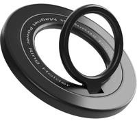 Magnetic Phone Ring Holder for Mag-Safe Popg Sockety -360 Rotating Phone Grip 【Two-Sided Magnetic】for iPhone 16 15 14 13 12 Pro/Pro Max/Plus/Mini, Others with Iron Plate (Black)