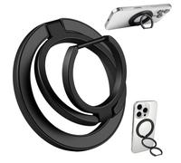 Magnetic Phone Ring Holder for MagSafe 360 Rotating Finger Grips Stand Adjustable Dual-Sided Magnet Expanding Loop Kickstand with Iron Plate for Car Mount iPhone 16 15 14 13 12 Pro Max Plus Galaxy