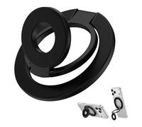 Magnetic Phone Ring Holder for MagSafe Grip, Dual-Sided Magnets Phone Kickstand Loop for iPhone Air 17 16 15 14 13 12 Pro Max Mini Plus,Adjustable Finger Ring Stand for Mag Car Mount,Gym,Samsung,Pixel