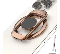 Magnetic Phone Ring Holder for MagSafe Phone Grip & Kickstand, Strong Dual-Sided Magnets Compatible with MagSafe Car Mount for iPhone 16 Pro Max 15/14/13/12 and Android Phone Cases (Brown)