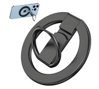 Magnetic Phone Ring Holder for MagSafe Phone Grip Ring Holder 360° Rotating Adjustable Removable Magnetic Phone Grip and Stand MagSafe Accessories for iPhone 17/16/15/14/13/12 Androids Samsung (Black)