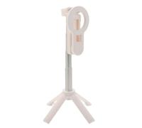Magnetic Phone Selfie Stick Tripod 1.4ft Plastic with Remote | Quick-release Mount, Four-legged Support, Anti-slip Surface, Portable Carry, White Finish, for Smartphones