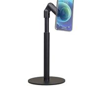 Magnetic Phone Stand - 360° Rotatable Adjustable Holder | Secure Mobile Phone Holder Made of Metal and ABS for Video Calls, Film Recording, Video Conferencing, Travel, Home and Car