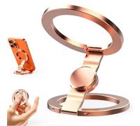 Magnetic Phone Stand Fidget Spinner,360° Rotation & 270° Tilt Foldable Aluminium Magnetic Phone Grip Fidgets,Adsorbed on Any Iron Surface,Compatible with Iphone 12-17 Series for Desk,Gym (Rose Gold)