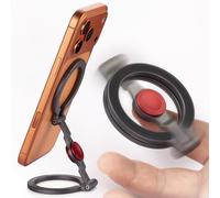 Magnetic Phone Stand & Fidget Spinner Combo for iPhone, MagSafe Compatible Dual Ring Grip, Foldable 360° Rotating Holder for Desk, Car, Gym, Travel, Stress Relief Finger Spinner