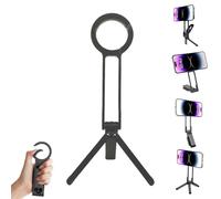Magnetic Phone Tripod for iPhone, Ma38 Portable Phone Holder Mini Tripod for Magsafe, 360° Adjustable Magic Clip Aluminium Pocket Cell Stand for iPhone16 15 14 13 12(Black)