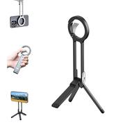 Magnetic Phone Tripod for IPhone, MA38 Portable Phone Holder Mini Tripod for Magsafe, Ma38 Portable Phones Holder, with 360° Rotation, Carabiner-Mounted Design, for IPhone Series (Black)