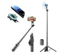 Magnetic Phone Tripod for iPhone Magsafe, 51' Cell Phone Mount with Remote, Compatible with iPhone Android Smartphone, Portable Lightweight Travel Tripod Stand