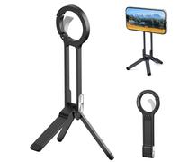Magnetic Phone Tripod for Phones, Portable Phone Holder,Aluminium Smartphone Holder, Travel Foldable Mini Cell Phones Selfie Stick, Adjustable Phones Stand for Desk/Handheld, Magnet Quick Mount