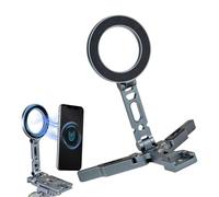 Magnetic Phone Tripod Stand - Foldable Cell Phone Holder for Desk | 360 Degree Rotation Cellphone Bracket for Adventure Outdoor Filming Business Trip Recording Desktop Car