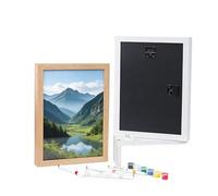 Magnetic Photo Frame-Holds 100 Pictures, Multiple Sizes, Easy Swap Display For Wall Or Desk, Great Gift For Family & Office Decor(Wood,6.2"x8")
