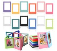 Magnetic Photo Frames, 12 PCS Magnetic Picture Frame for Fridge Picture Collage, 2.5x3.5 Inches Plastic Refrigerator Magnets Mini Colorful Photo Magnets for Polaroid/Instax Photos
