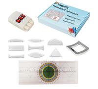 Magnetic Physics Optical Teaching Kit with Triple Laser Source, Prisms, Reflectors, Educational Lab Equipment for Light Refraction Experiments, Includes Measurement Tools and Magnetic Components