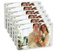 Magnetic Picture Frames for Refrigerator 4x6, 6 Pack Double-Sided Frames Clear Refrigerator Frame with Strong Magnets, Magnetic Acrylic Photo Frame No Residue Picture Frame Desktop Display Gift Ideal